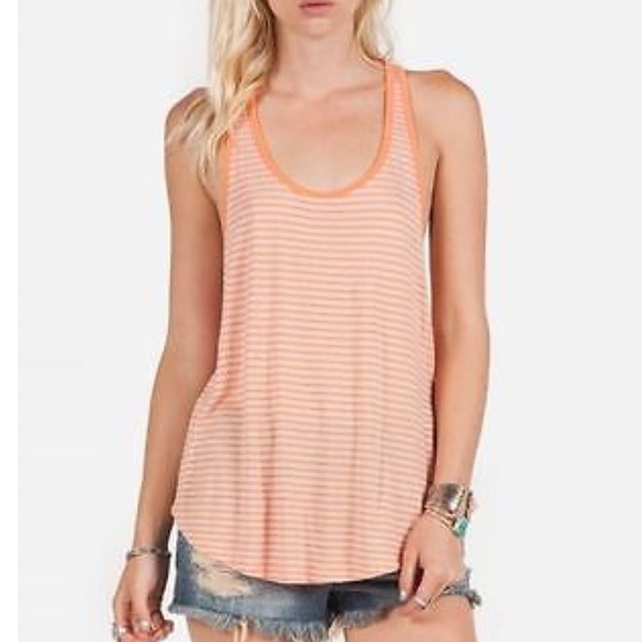 Volcom Tops - Volcom lived in orange striped racerback tank top Volcom Tops - Volcom lived in orange striped racerback tank top